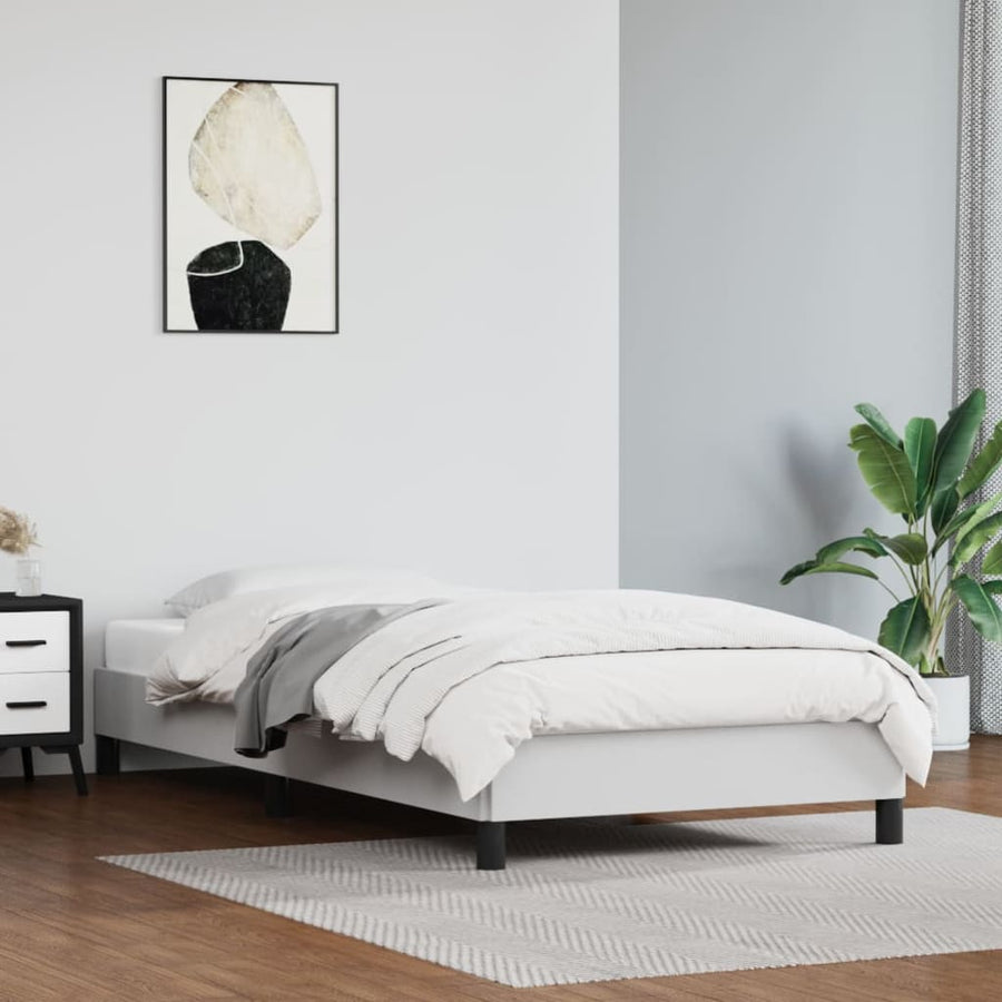 Bedframe Kunstleer Wit 90 x 200 cm 25 cm