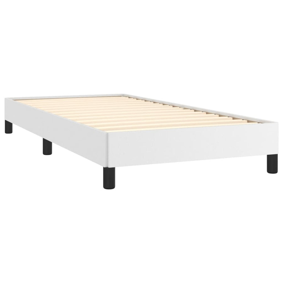 Bedframe kunstleer wit 100x200 cm 100 x 200 cm 25 cm