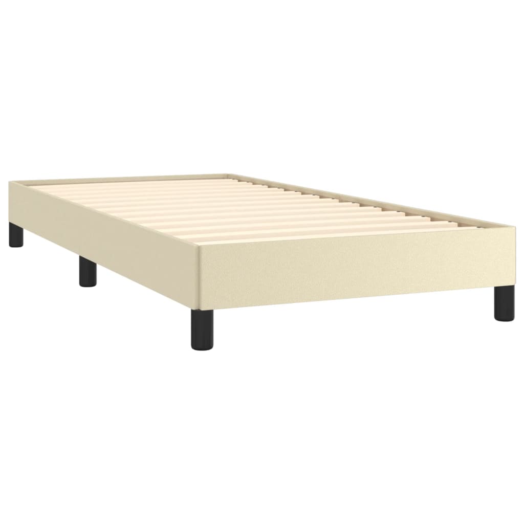 Bedframe kunstleer crèmekleurig 100x200 cm