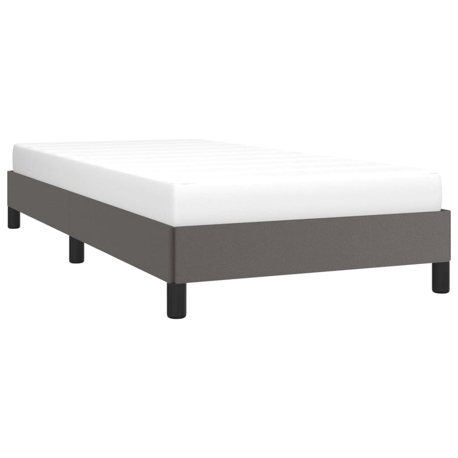 Bedframe kunstleer grijs 100x200 cm 100 x 200 cm 25 cm