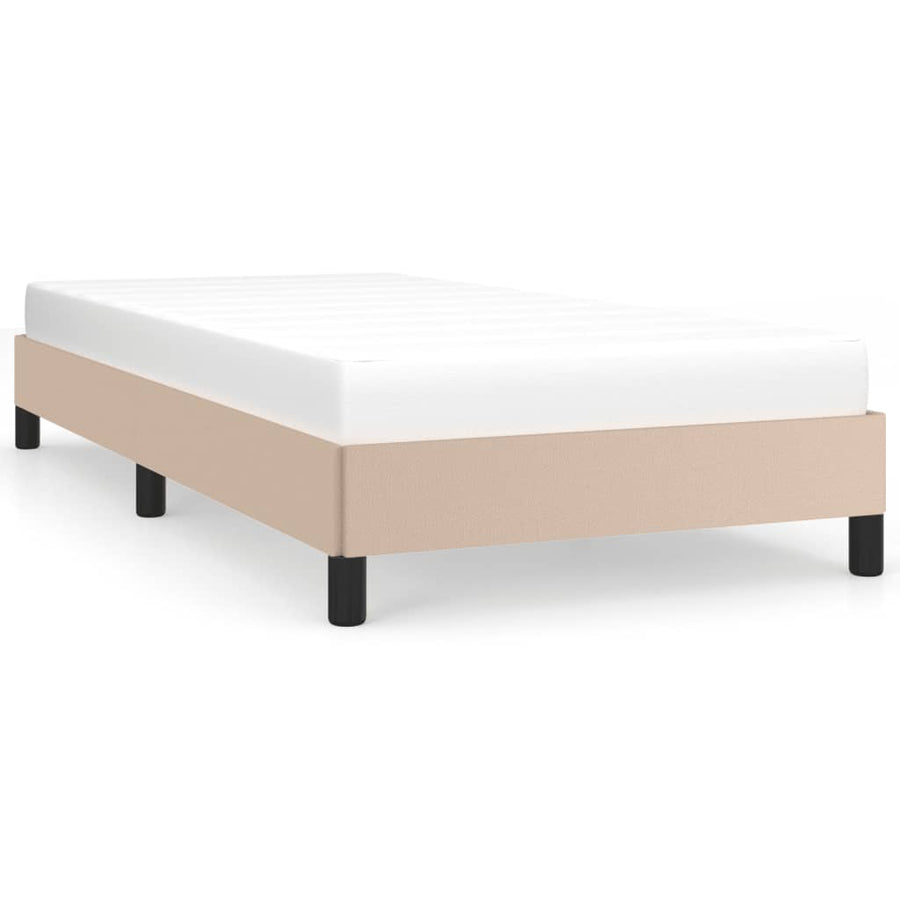Bedframe kunstleer cappuccinokleurig 100x200 cm 100 x 200 cm 25 cm