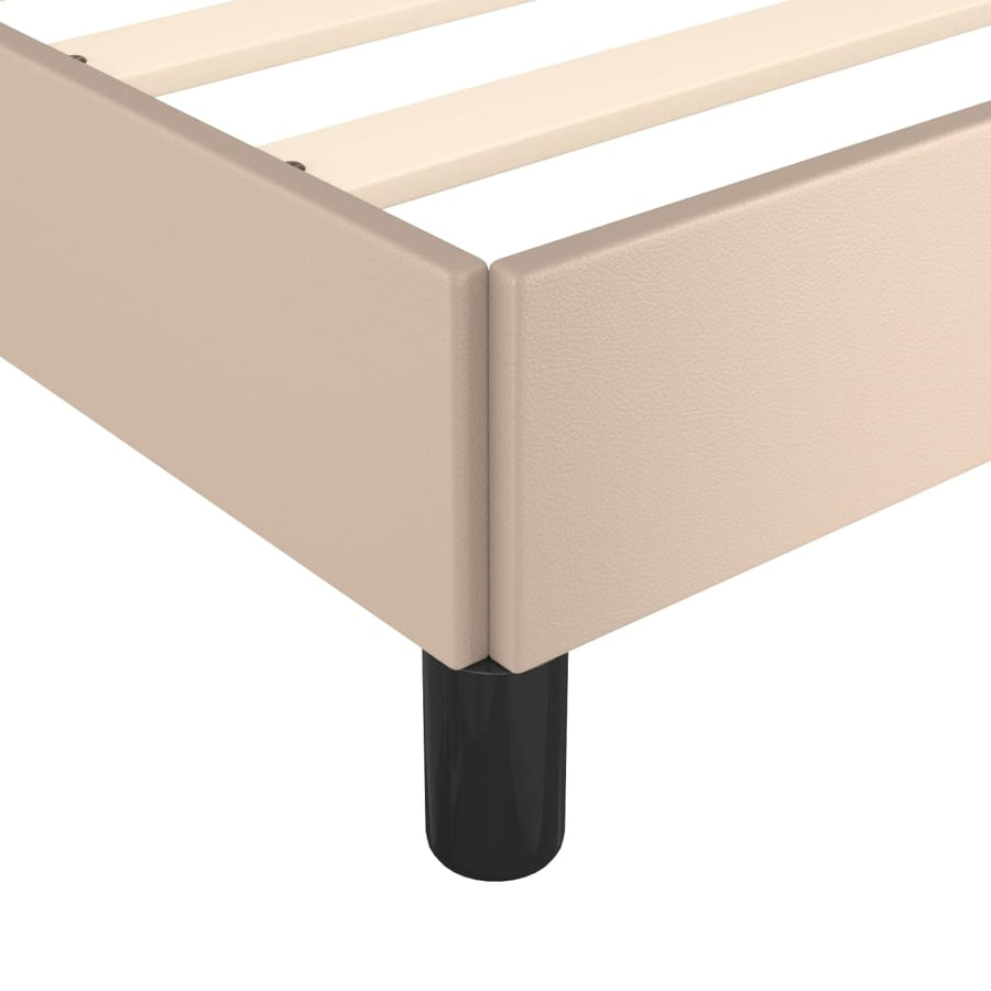 Bedframe kunstleer cappuccinokleurig 100x200 cm 100 x 200 cm 25 cm