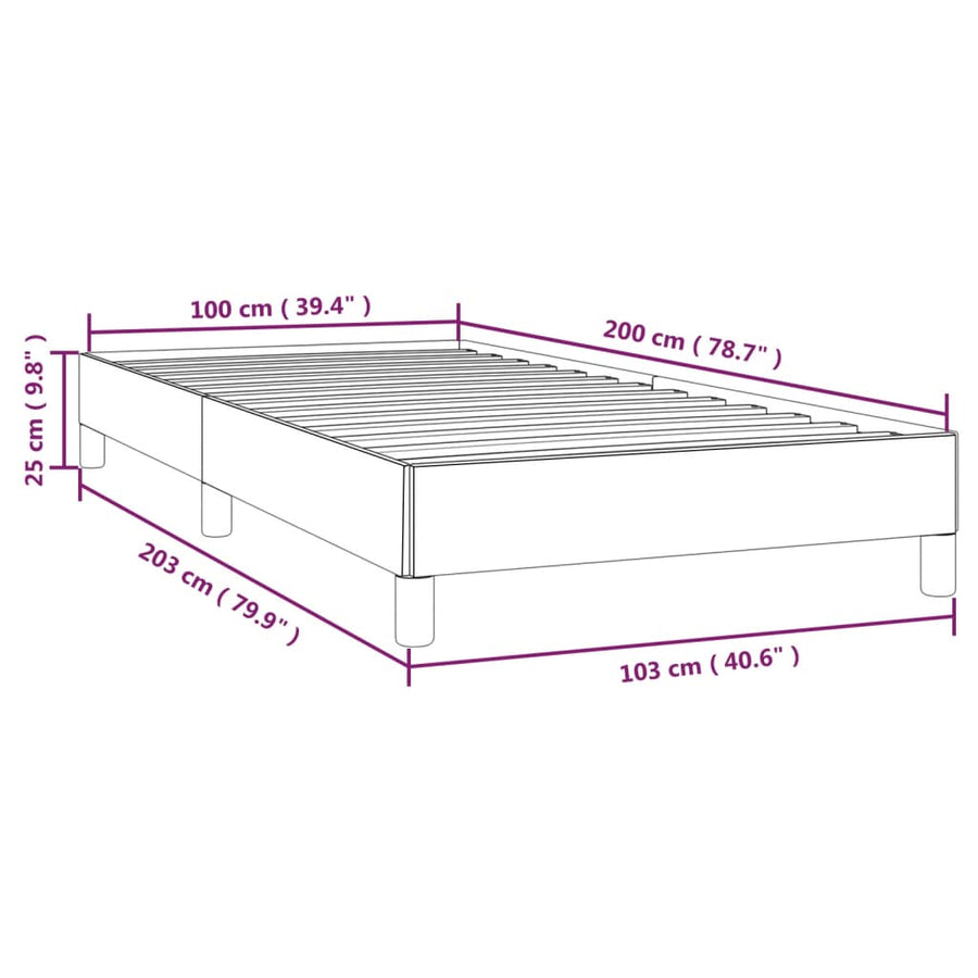 Bedframe kunstleer cappuccinokleurig 100x200 cm 100 x 200 cm 25 cm