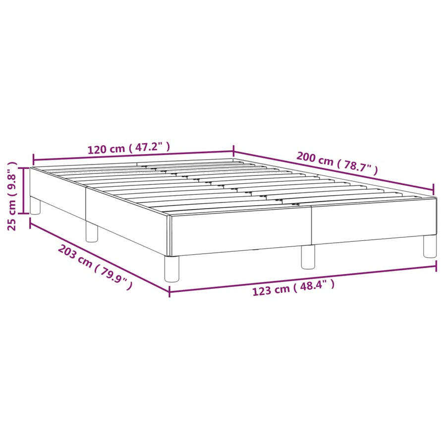Bedframe Kunstleer Crèmekleurig 120X200 Cm 120 x 200 cm 25 cm