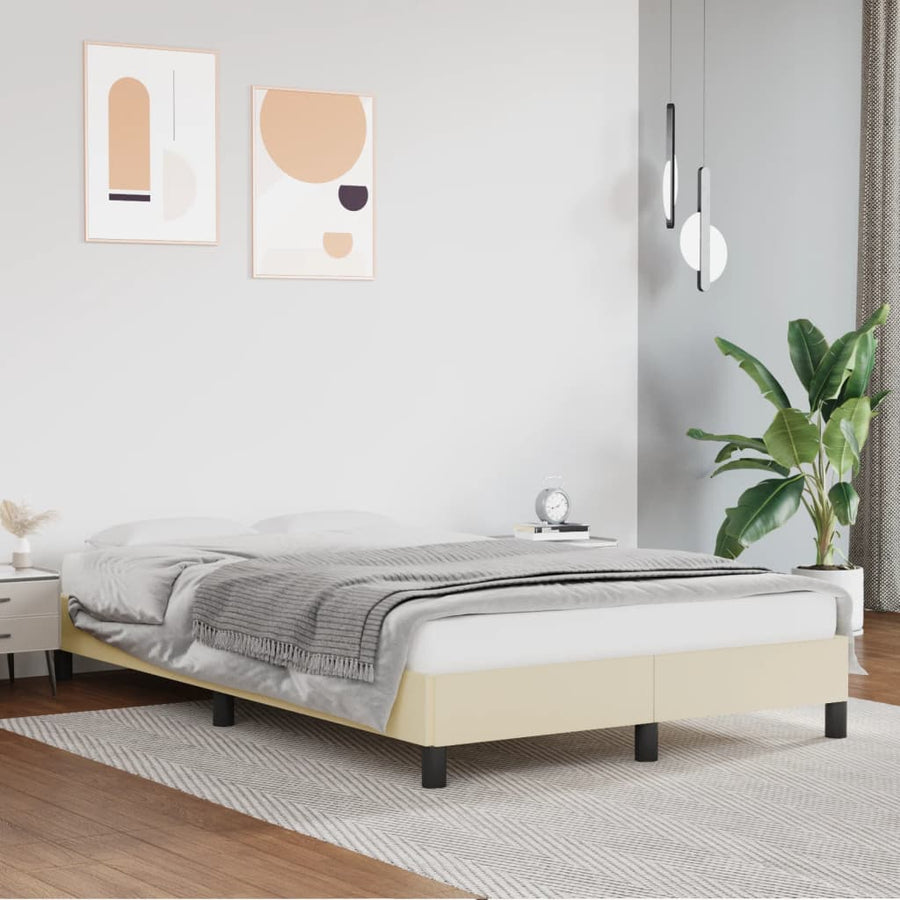 Bedframe Kunstleer Crèmekleurig 120X200 Cm 120 x 200 cm 25 cm