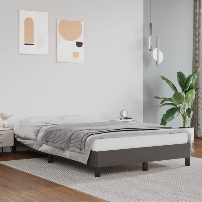 Bedframe kunstleer grijs 120x200 cm 120 x 200 cm 25 cm