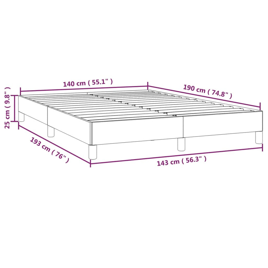 Bedframe Kunstleer Wit 140 x 190 cm 25 cm