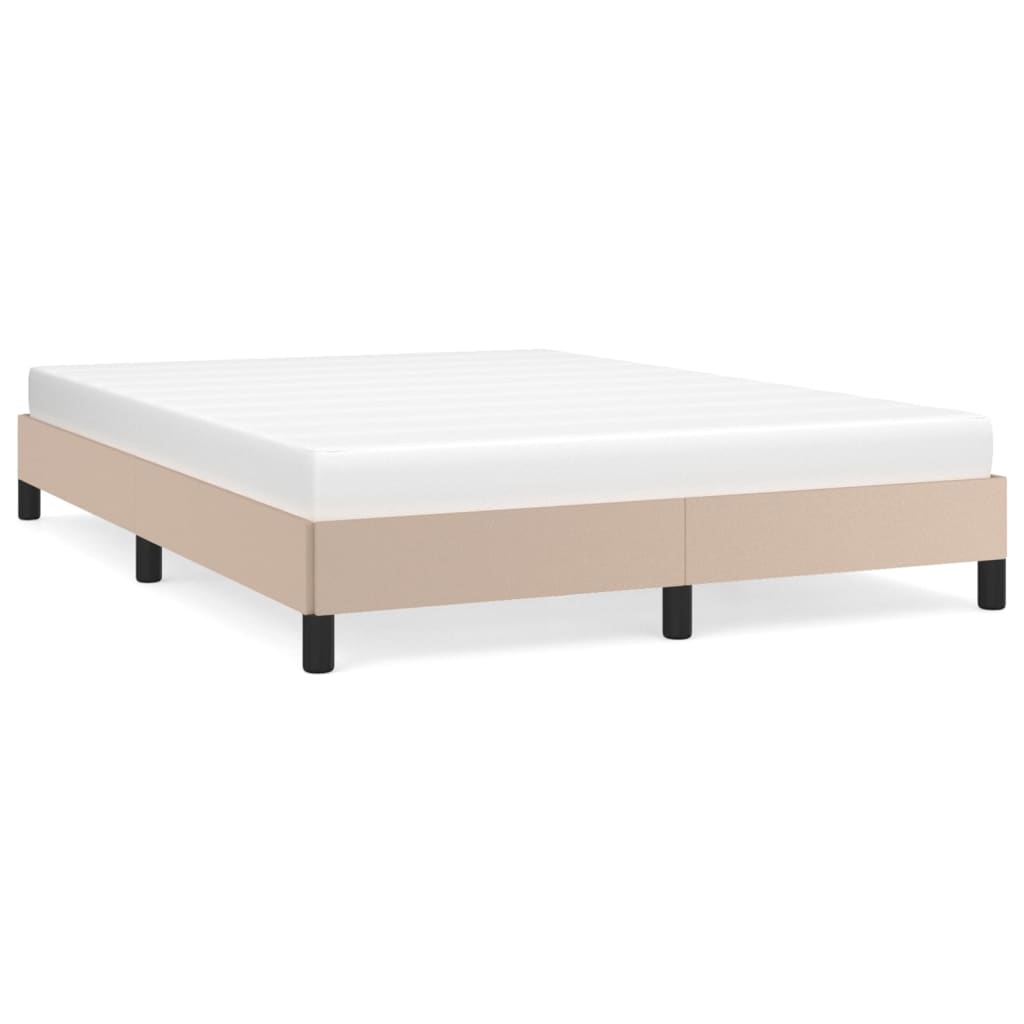 Bedframe kunstleer cappuccinokleurig 140x190 cm 140 x 190 cm 25 cm