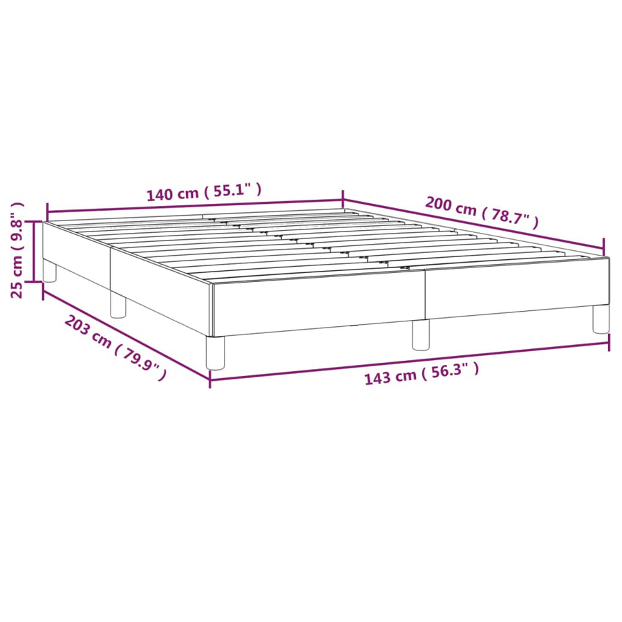 Bedframe Kunstleer Zwart 140 x 200 cm 25 cm
