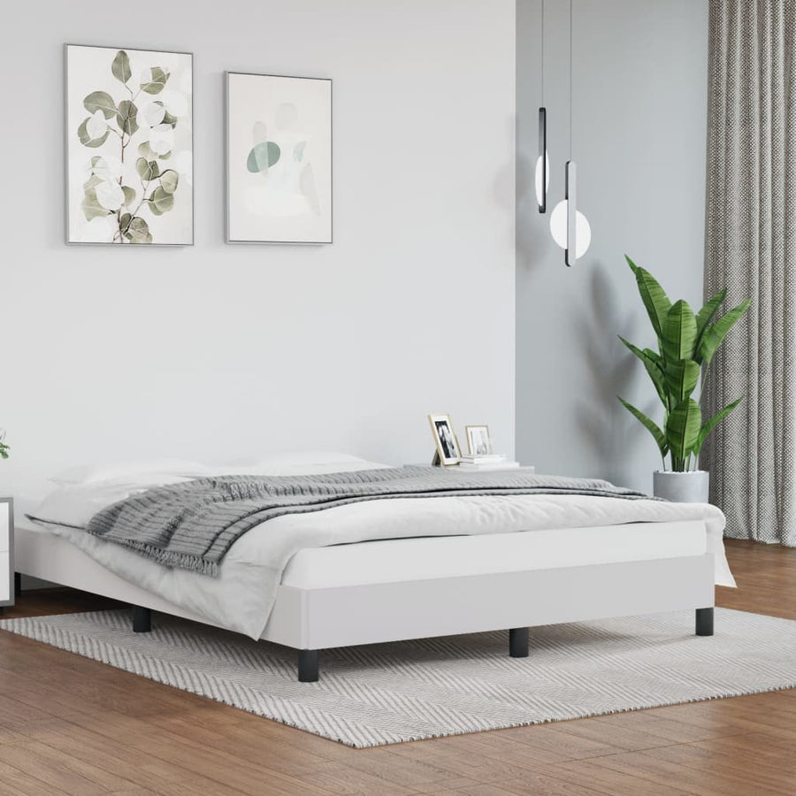 Bedframe Kunstleer Wit 140 x 200 cm 25 cm
