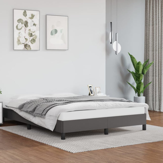 Bedframe kunstleer grijs 140x200 cm 140 x 200 cm 25 cm