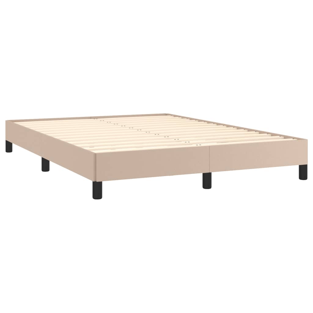 Bedframe kunstleer cappuccinokleurig 140x200 cm 140 x 200 cm 25 cm