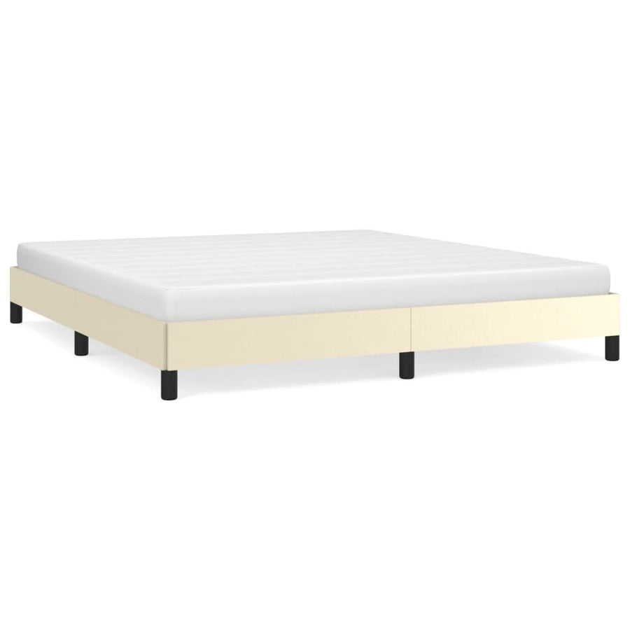 Bedframe Kunstleer Crèmekleurig 160X200 Cm 160 x 200 cm 25 cm