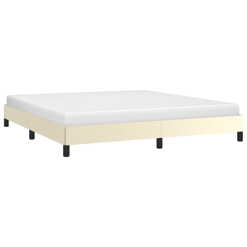 Bedframe Kunstleer Crèmekleurig 160X200 Cm 160 x 200 cm 25 cm