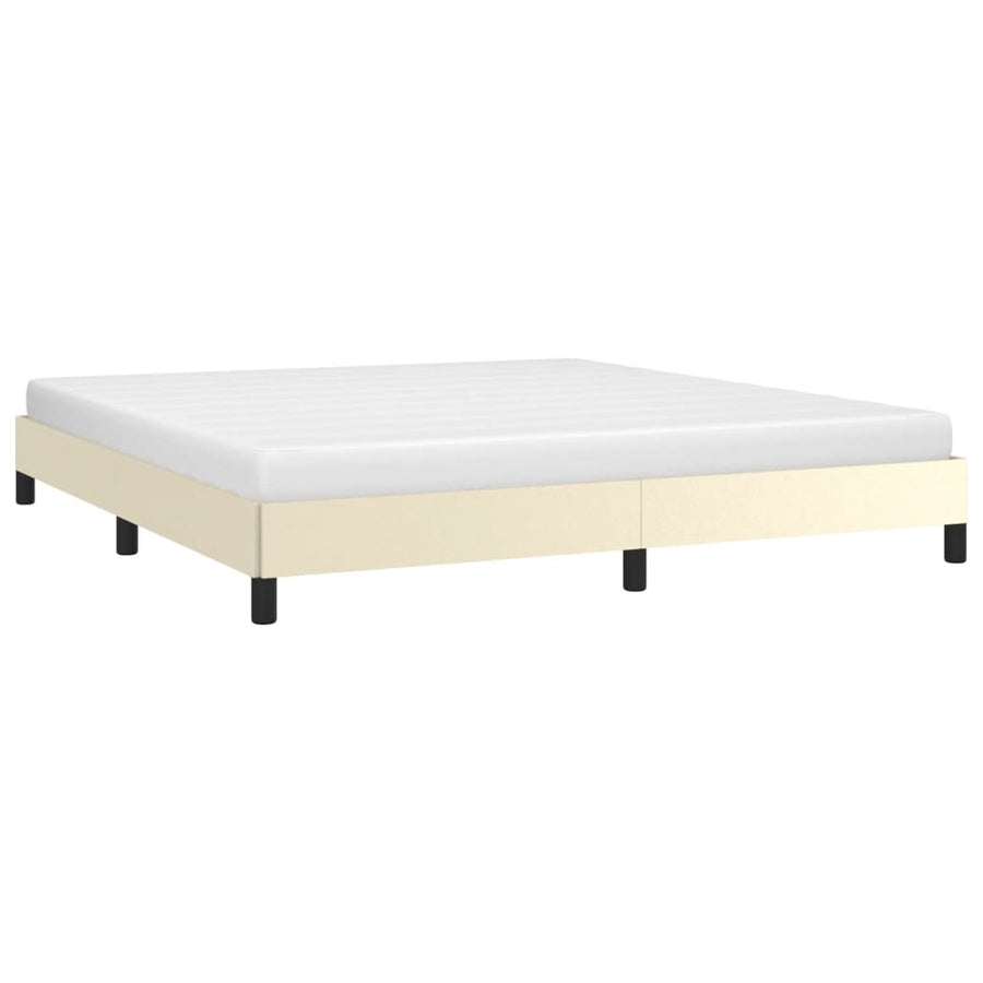 Bedframe Kunstleer Crèmekleurig 160X200 Cm 160 x 200 cm 25 cm