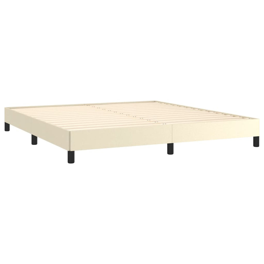 Bedframe Kunstleer Crèmekleurig 160X200 Cm 160 x 200 cm 25 cm