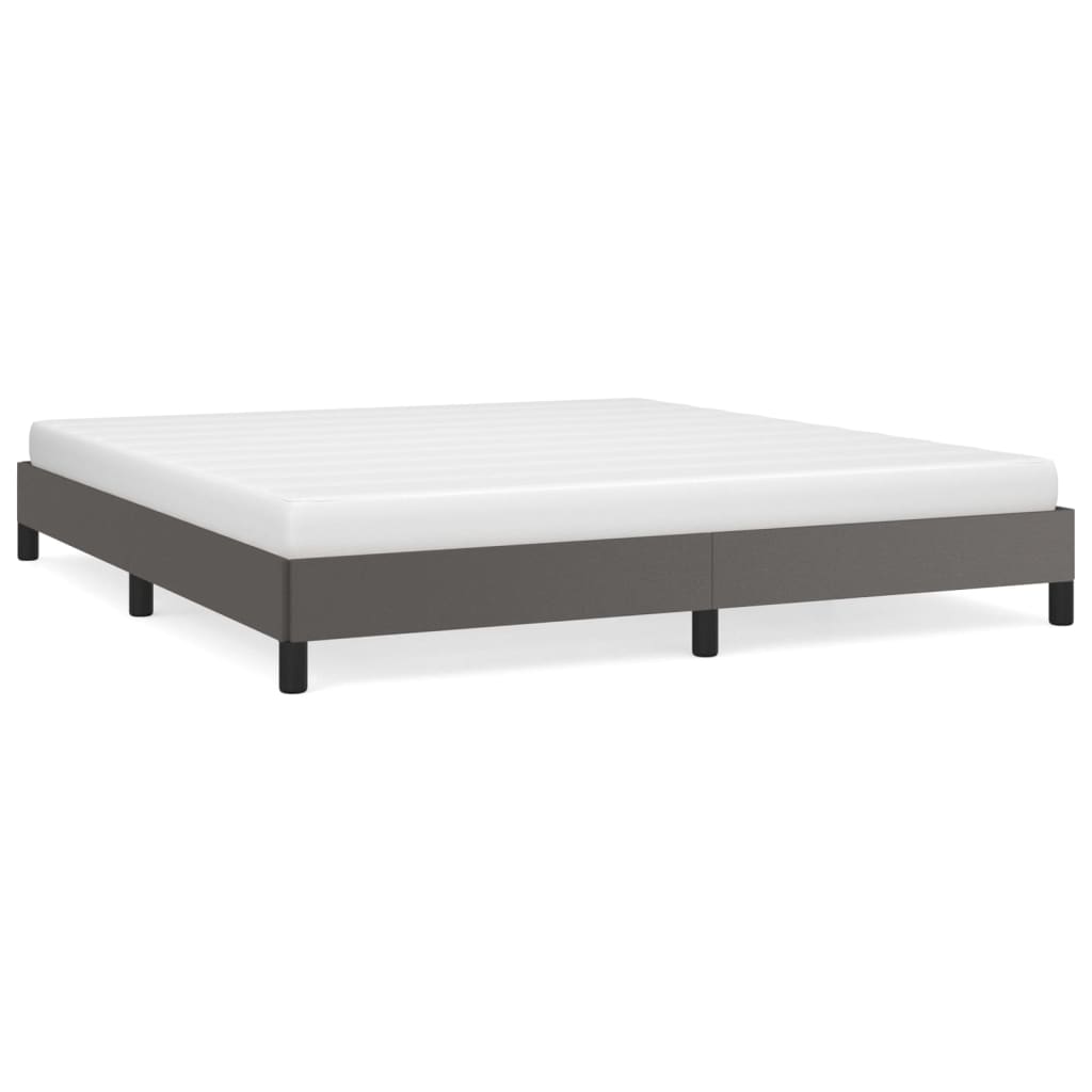 Bedframe kunstleer grijs 160x200 cm 160 x 200 cm 25 cm