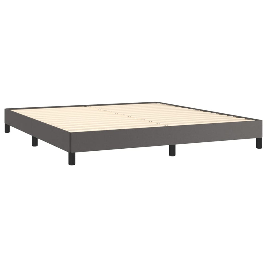 Bedframe kunstleer grijs 160x200 cm 160 x 200 cm 25 cm