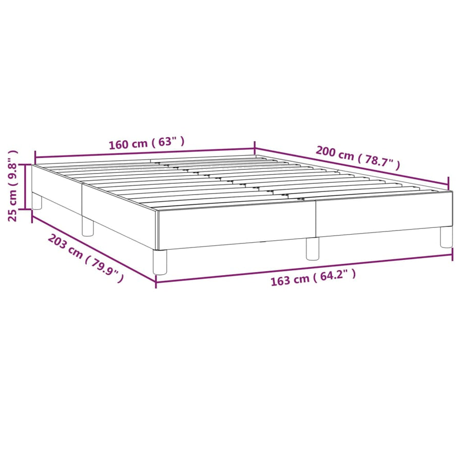 Bedframe kunstleer grijs 160x200 cm 160 x 200 cm 25 cm