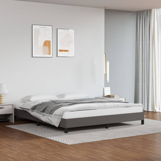 Bedframe kunstleer grijs 160x200 cm 160 x 200 cm 25 cm