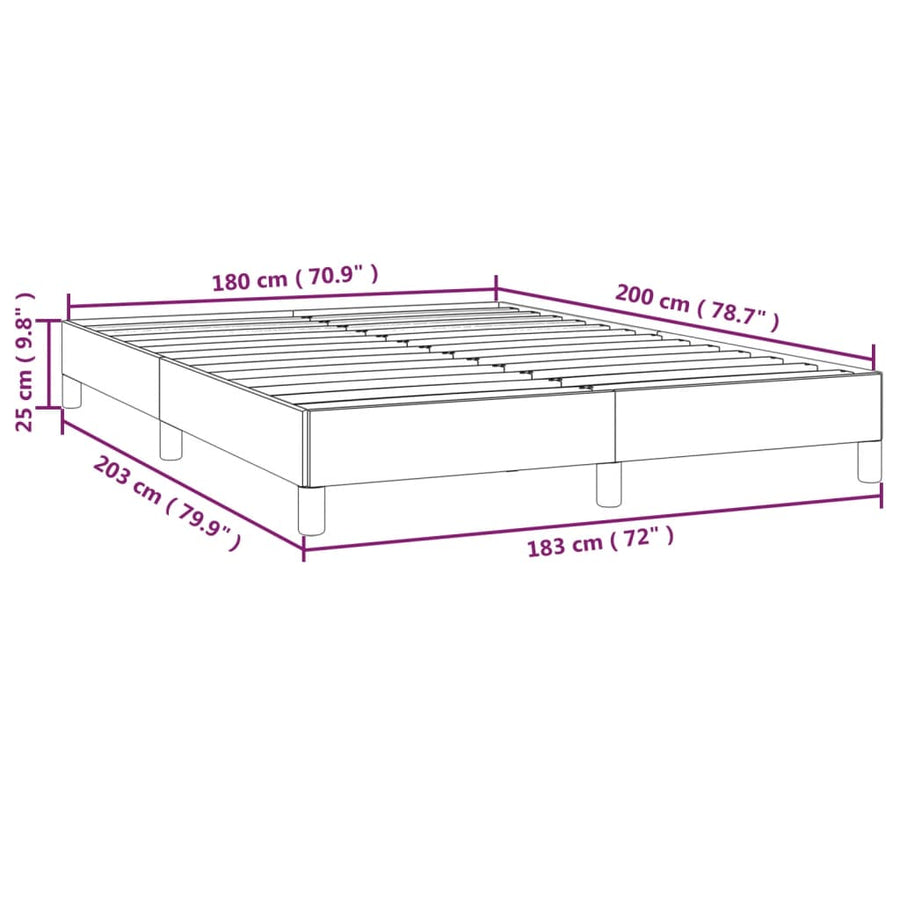 Bedframe Kunstleer Zwart 180 x 200 cm 25 cm