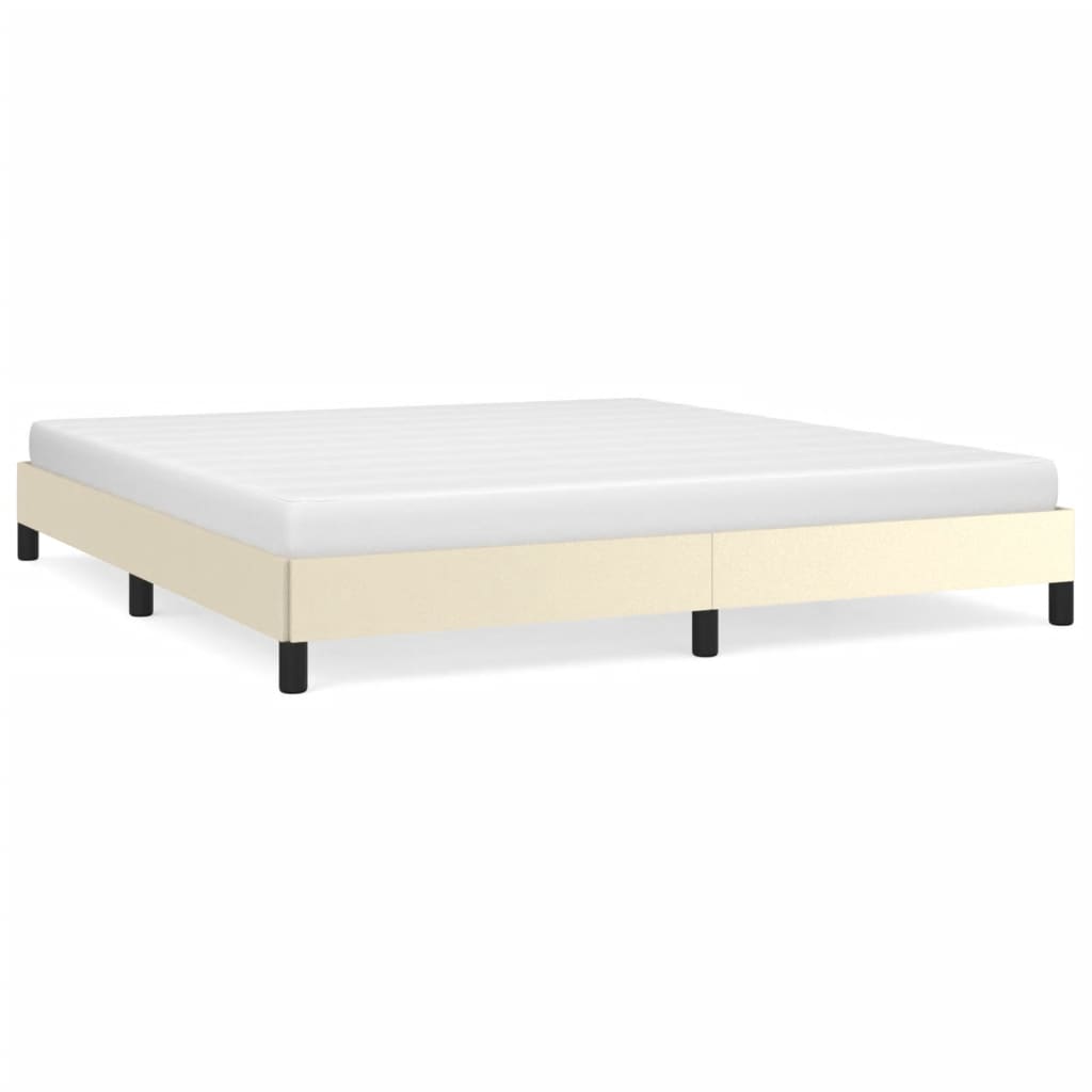Bedframe Kunstleer Crèmekleurig 180X200 Cm 180 x 200 cm 25 cm