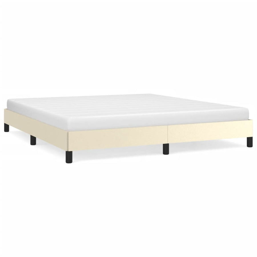 Bedframe Kunstleer Crèmekleurig 180X200 Cm 180 x 200 cm 25 cm