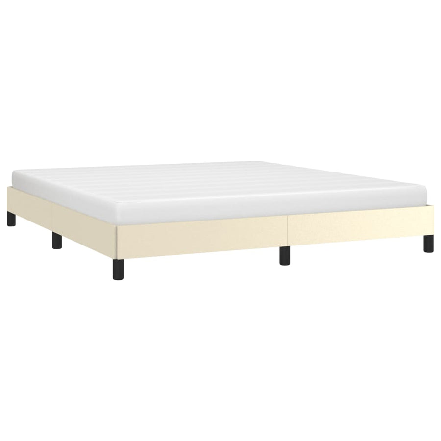 Bedframe Kunstleer Crèmekleurig 180X200 Cm 180 x 200 cm 25 cm