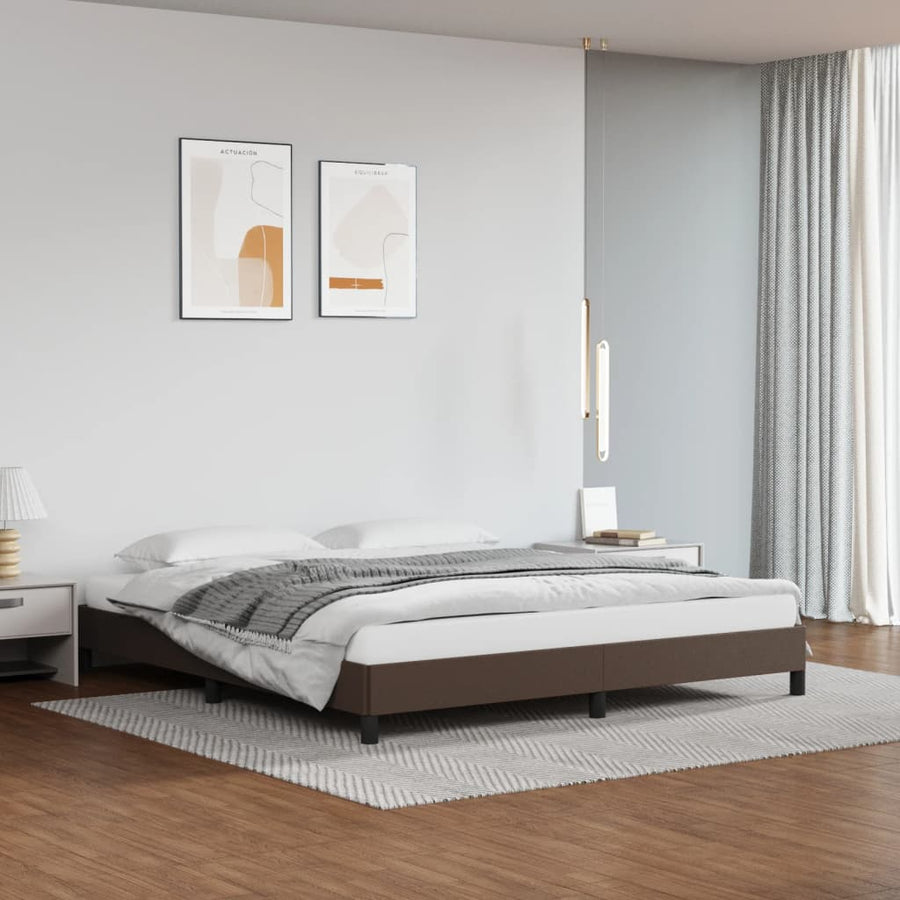Bedframe Kunstleer Bruin 180 x 200 cm 25 cm