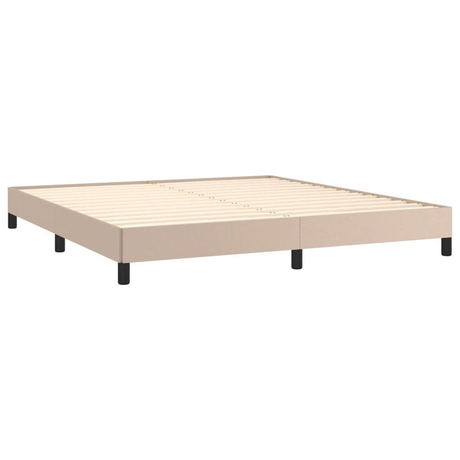 Bedframe kunstleer cappuccinokleurig 180x200 cm 180 x 200 cm 25 cm