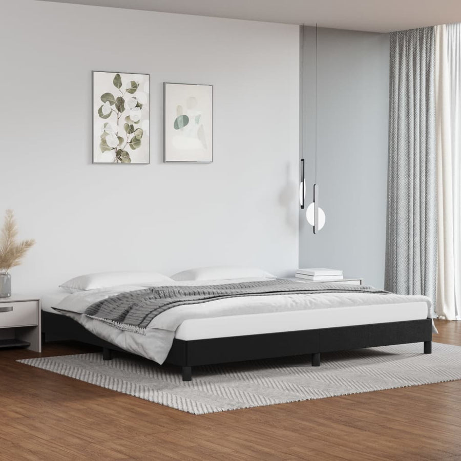 Bedframe Kunstleer Zwart 200 x 200 cm 25 cm