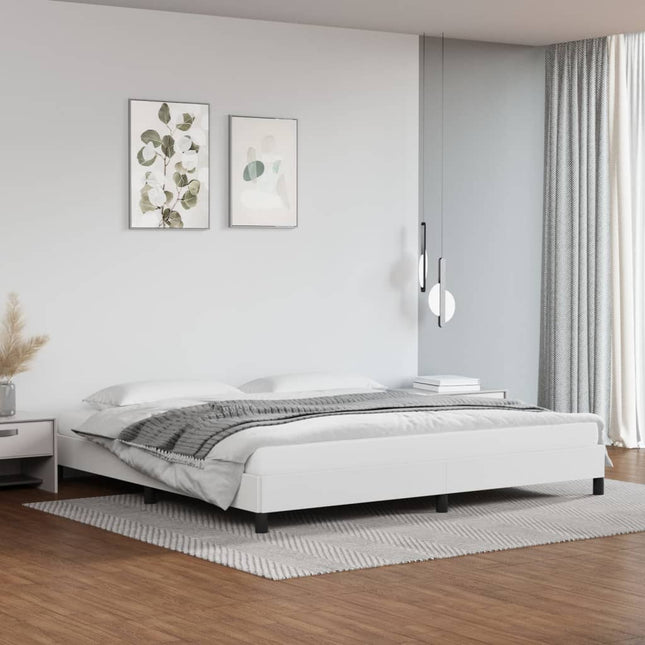 Bedframe Kunstleer Wit 200 x 200 cm 25 cm