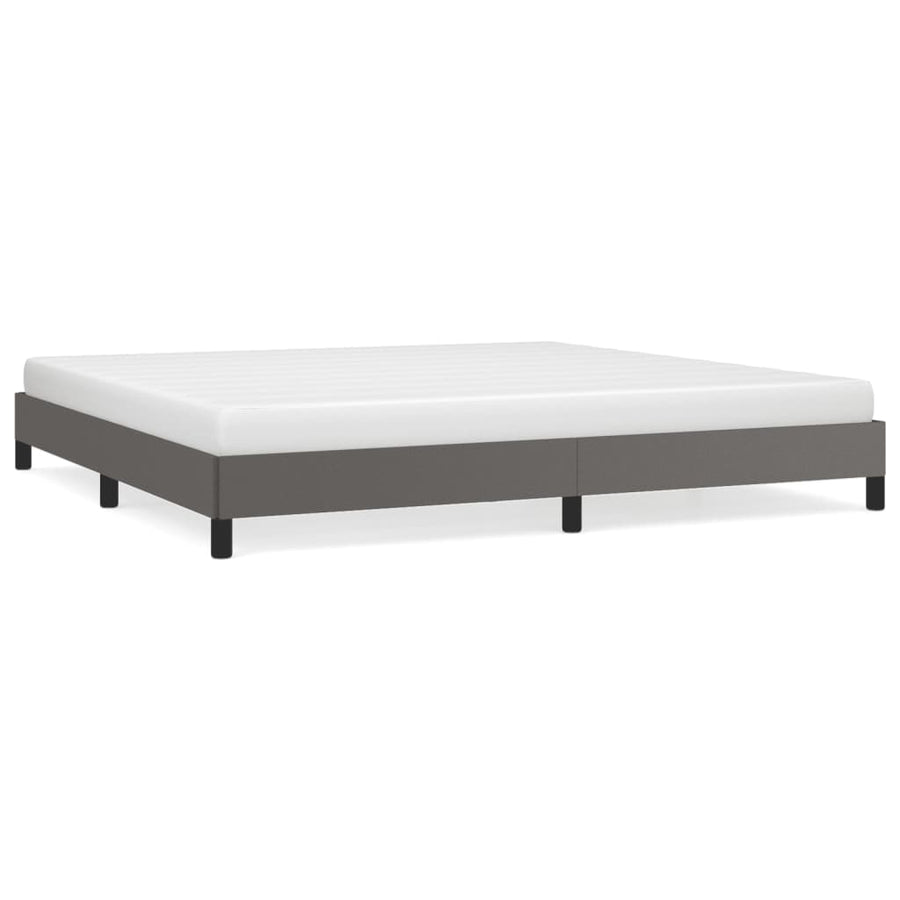 Bedframe kunstleer grijs 200x200 cm 200 x 200 cm 25 cm