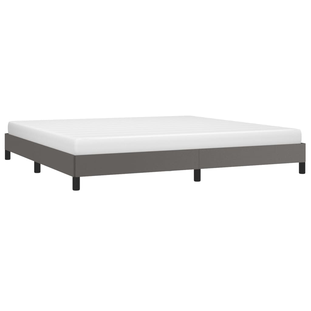 Bedframe kunstleer grijs 200x200 cm 200 x 200 cm 25 cm