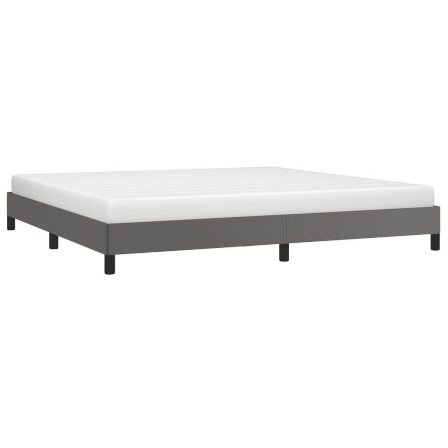 Bedframe kunstleer grijs 200x200 cm 200 x 200 cm 25 cm