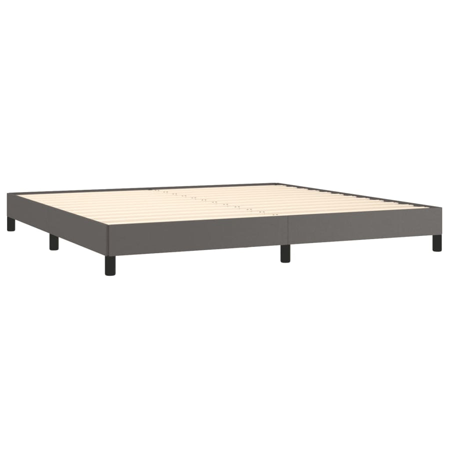 Bedframe kunstleer grijs 200x200 cm 200 x 200 cm 25 cm