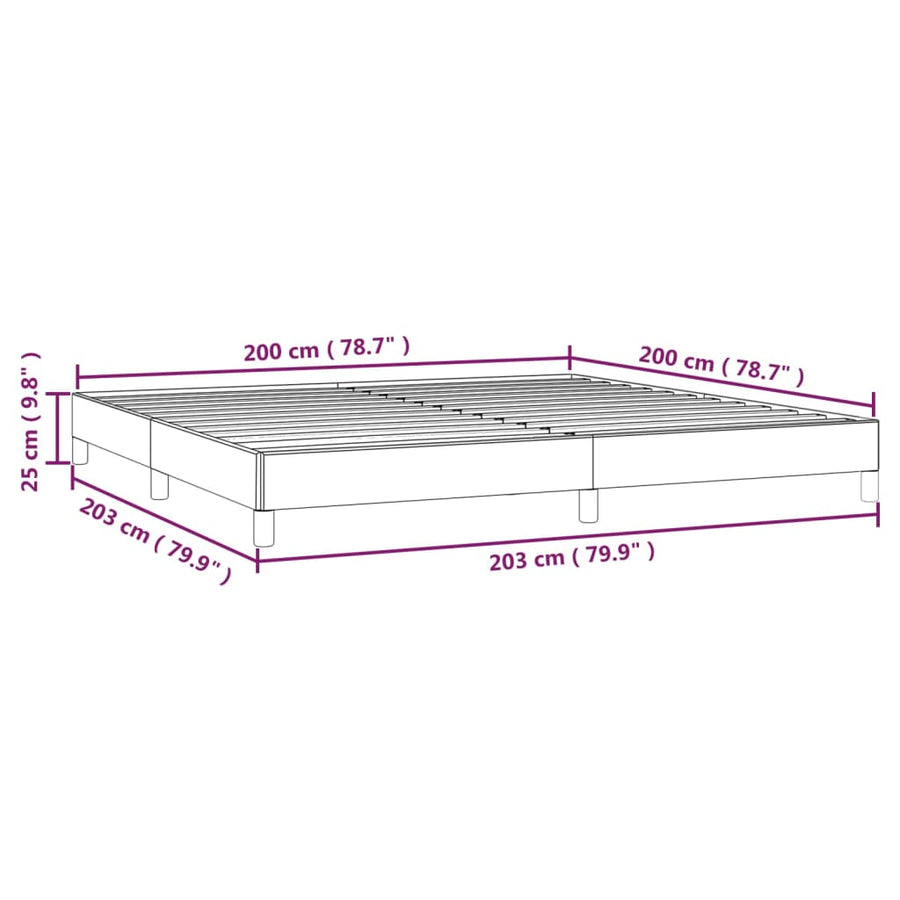 Bedframe kunstleer grijs 200x200 cm 200 x 200 cm 25 cm
