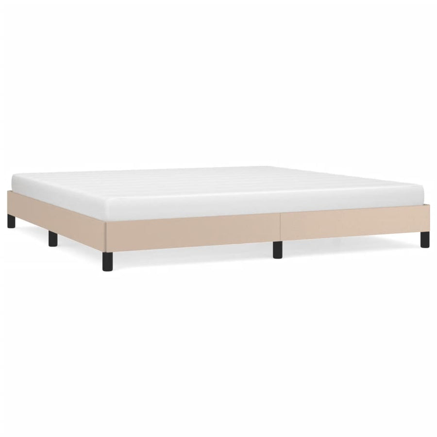 Bedframe kunstleer cappuccinokleurig 200x200 cm 200 x 200 cm 25 cm