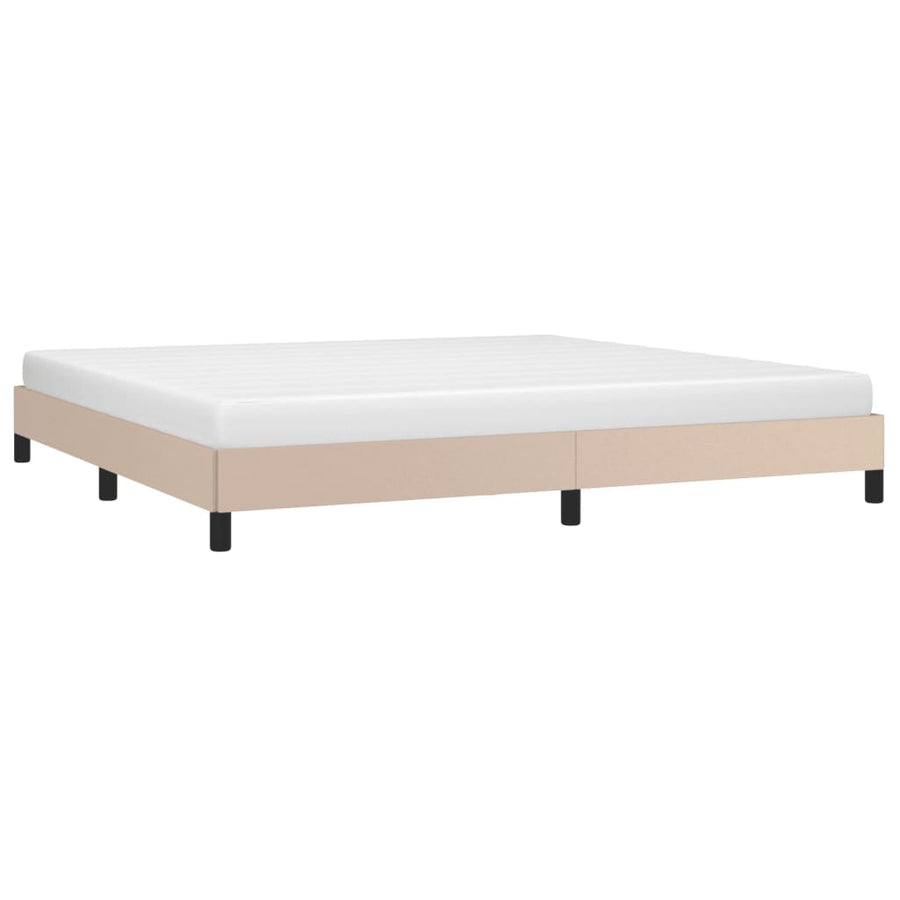 Bedframe kunstleer cappuccinokleurig 200x200 cm 200 x 200 cm 25 cm
