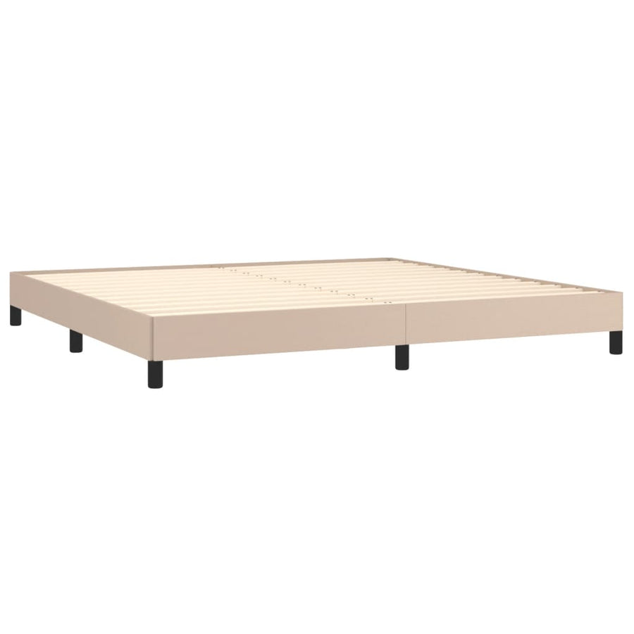 Bedframe kunstleer cappuccinokleurig 200x200 cm 200 x 200 cm 25 cm