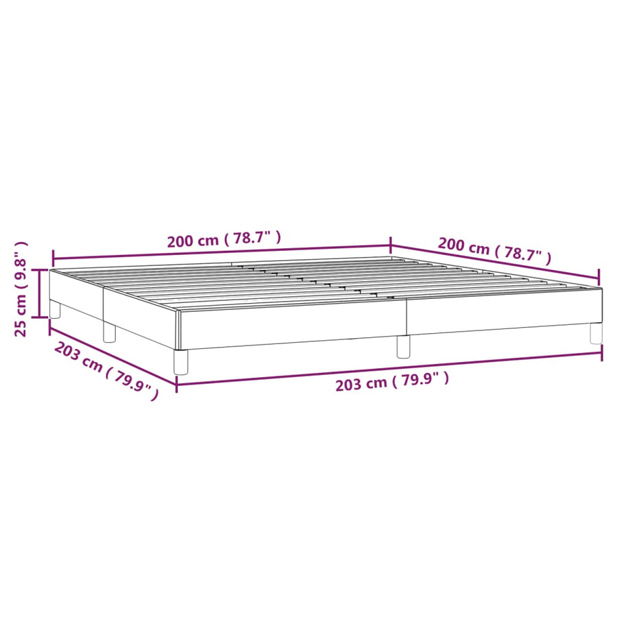 Bedframe kunstleer cappuccinokleurig 200x200 cm 200 x 200 cm 25 cm