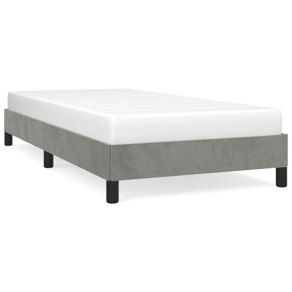 Bedframe Fluweel Lichtgrijs 80 x 200 cm 25 cm
