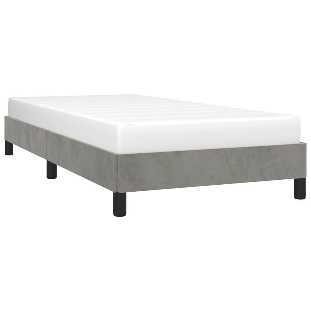 Bedframe Fluweel Lichtgrijs 80 x 200 cm 25 cm