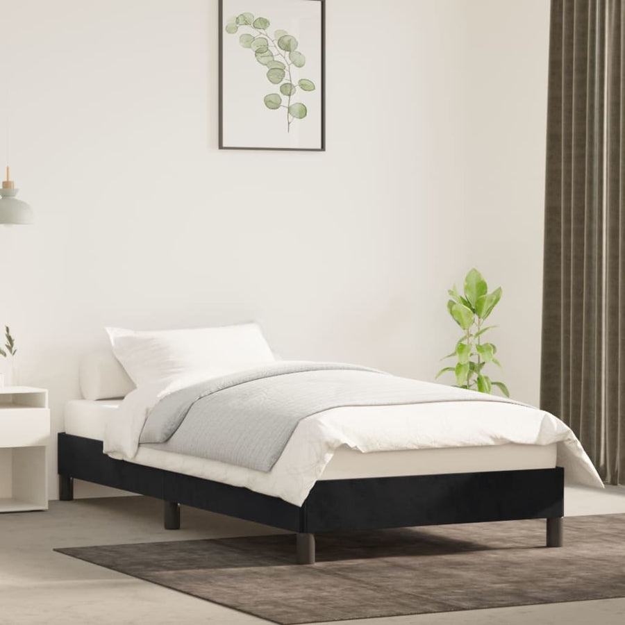 Bedframe fluweel zwart 80x200 cm 80 x 200 cm 25 cm
