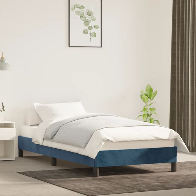 Bedframe Fluweel Donkerblauw 80 x 200 cm 25 cm