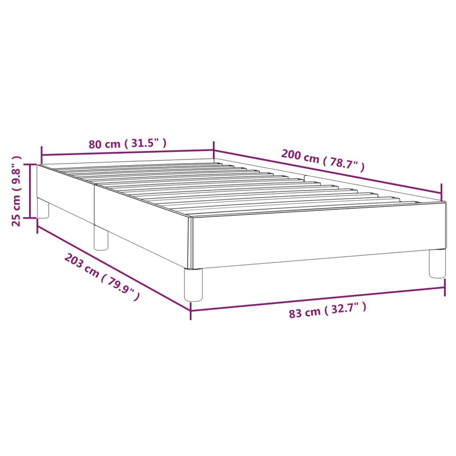 Bedframe Fluweel Roze 80 x 200 cm 25 cm
