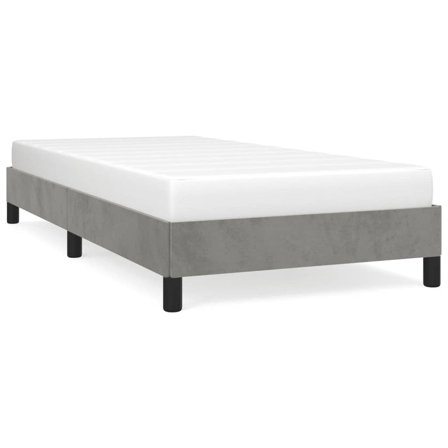 Bedframe Fluweel Lichtgrijs 90 x 190 cm 25 cm
