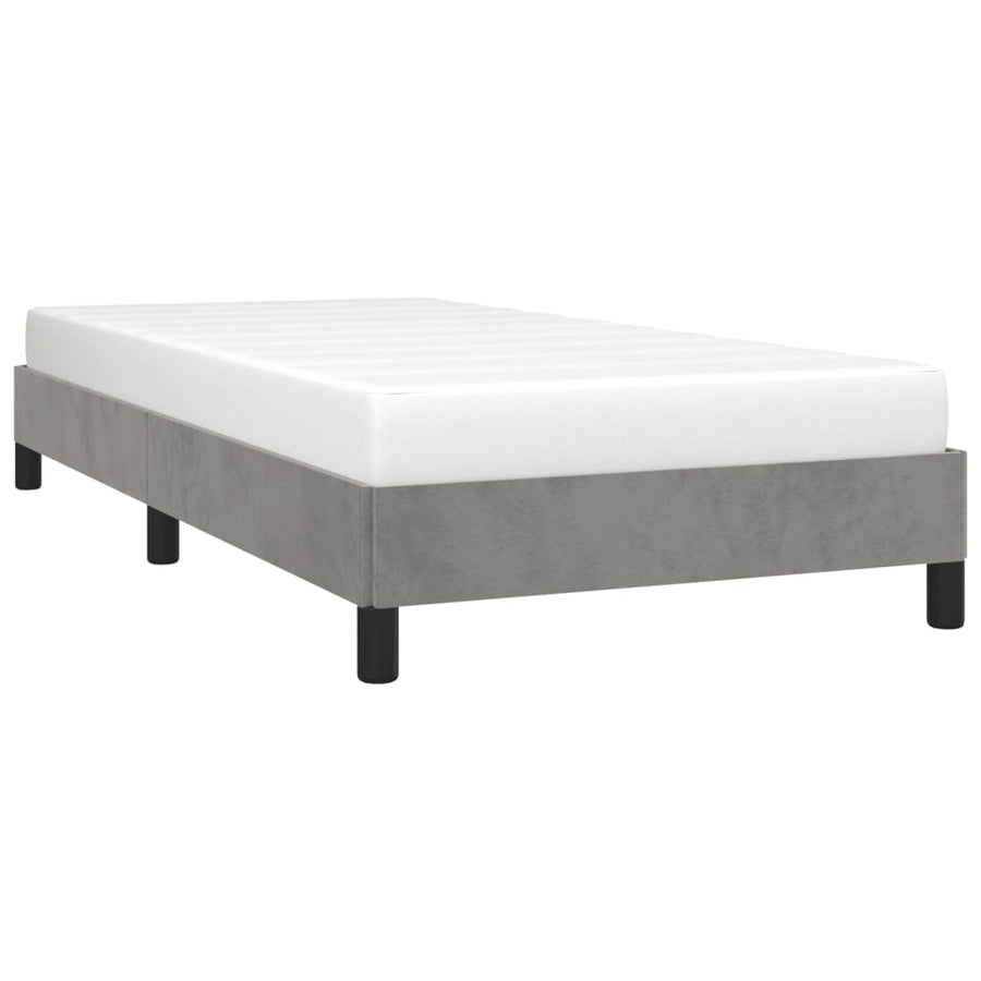 Bedframe Fluweel Lichtgrijs 90 x 190 cm 25 cm