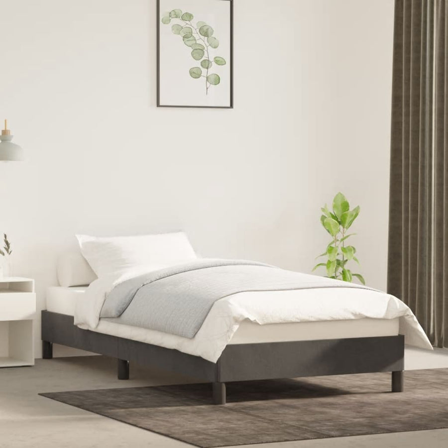 Bedframe Fluweel Donkergrijs 90 x 190 cm 25 cm