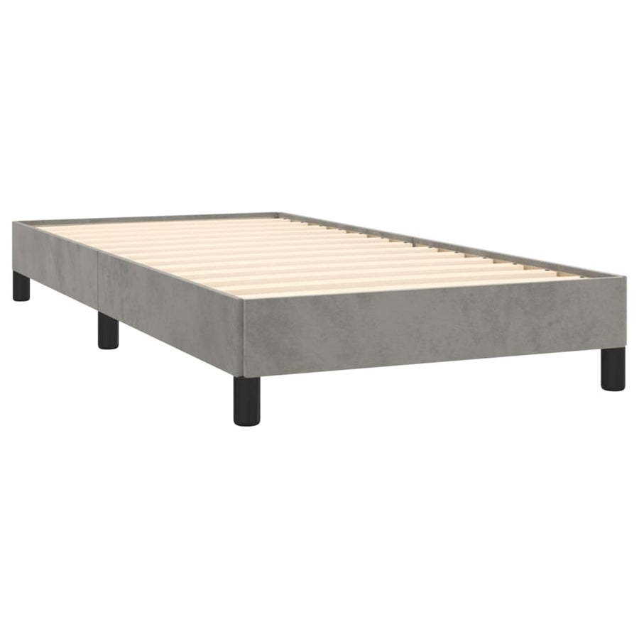 Bedframe Fluweel Lichtgrijs 90 x 200 cm 25 cm
